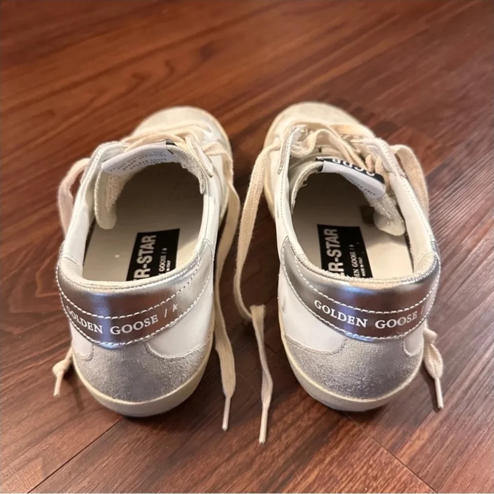Golden Goose Super Star with Gold Glitter Star and ice grey suede inserts 36 - Picture 4 of 13